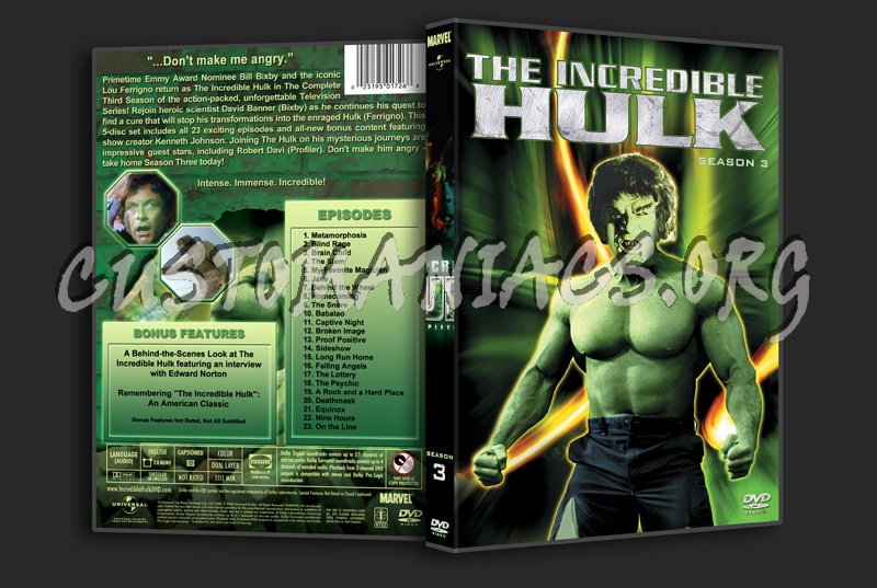 The Incredible Hulk: Seasons 1-5 dvd cover