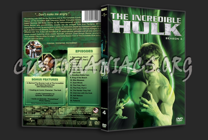 The Incredible Hulk: Seasons 1-5 dvd cover