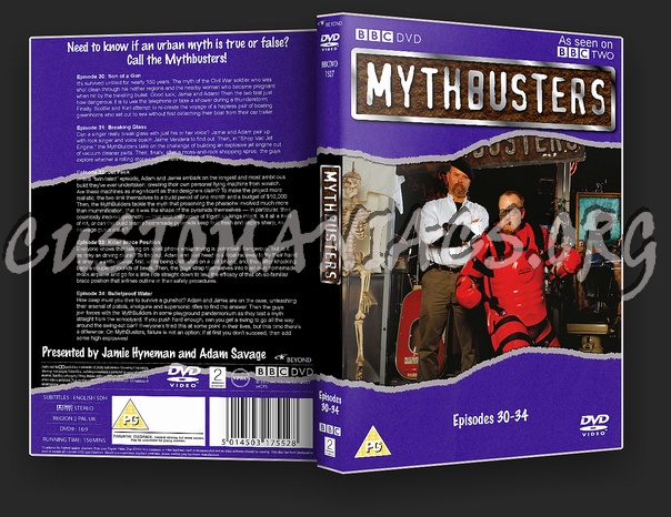 Mythbusters Episodes 30-34 dvd cover