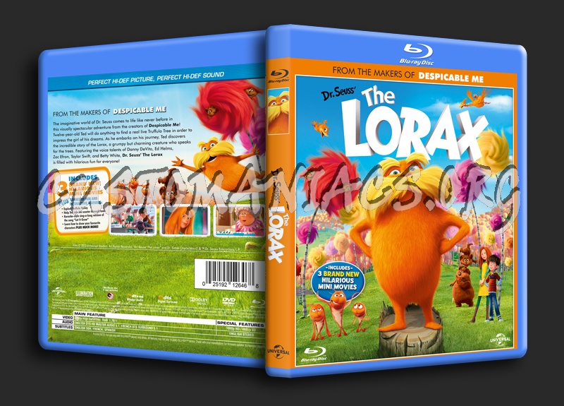 The Lorax blu-ray cover