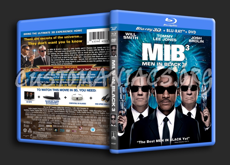 Men in Black 3 3D blu-ray cover