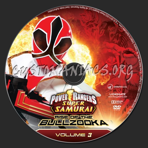 Power Rangers Super Samurai Rise of the Bullzooka Volume 3 dvd label