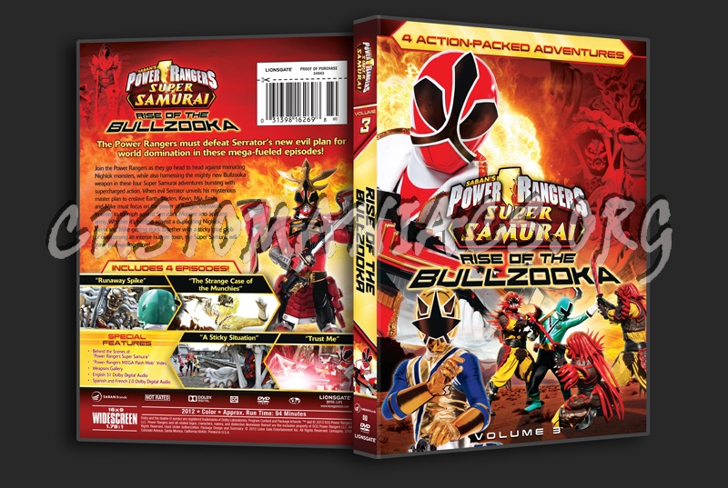 Power Rangers Super Samurai Rise of the Bullzooka Volume 3 dvd cover