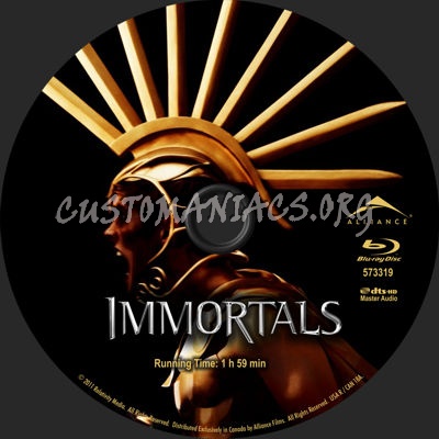 Immortals blu-ray label