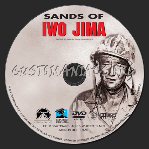 Sands of Iwo Jima dvd label