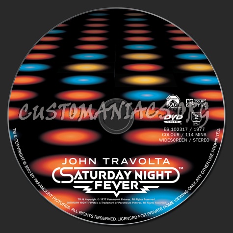 Saturday Night Fever dvd label