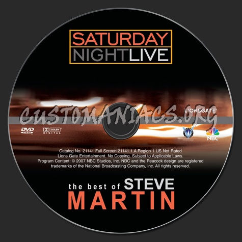 Saturday Night Live: The Best of Steve Martin dvd label