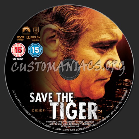 Save the Tiger dvd label