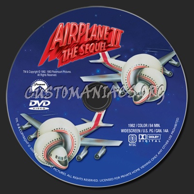 Airplane II: The Sequel dvd label