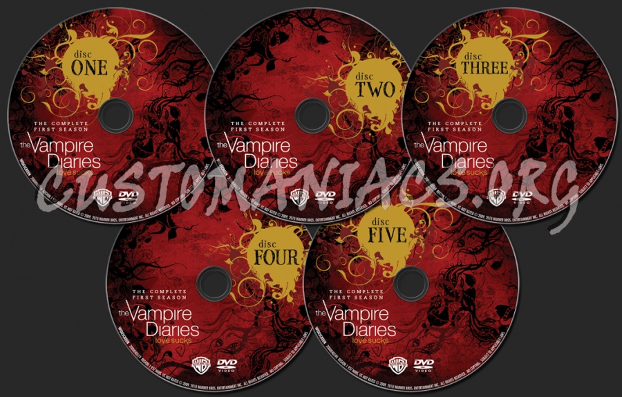 The Vampire Diaries Season 1 dvd label