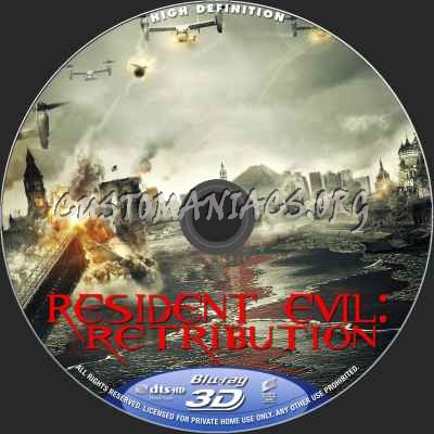 Resident Evil Retribution (2D+3D) blu-ray label