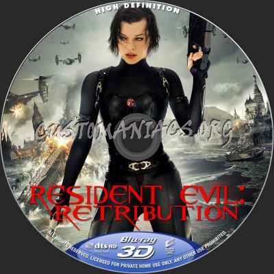 Resident Evil Retribution (2D+3D) blu-ray label