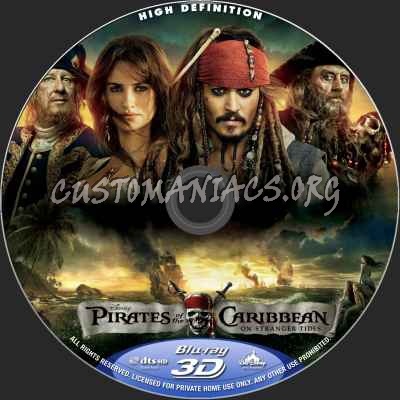 Pirates Of The Caribbean: On Stranger Tides 3D blu-ray label
