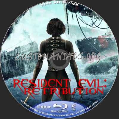 Resident Evil Retribution (2D+3D) blu-ray label