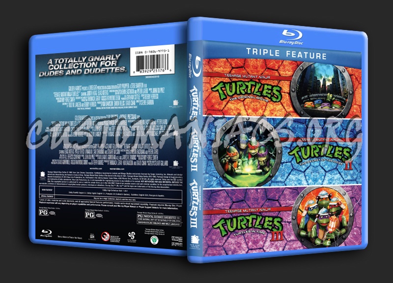 Teenage Mutant Ninja Turtles / TMNT II:Secret of the Ooze / TMNT III:Turtles in Time blu-ray cover