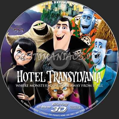 Hotel Transylvania (2D+3D) blu-ray label