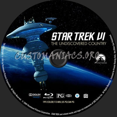 Star Trek VI The Undiscovered Country blu-ray label