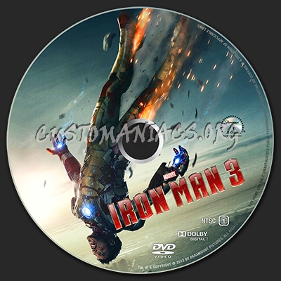 Iron Man 3 dvd label