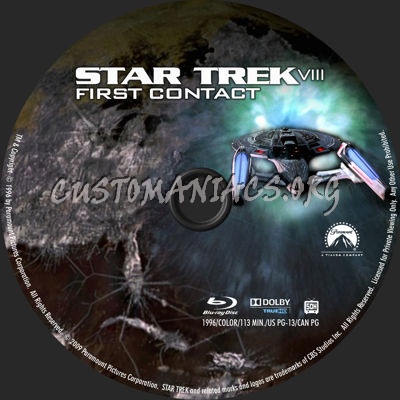 Star Trek VIII First Contact blu-ray label