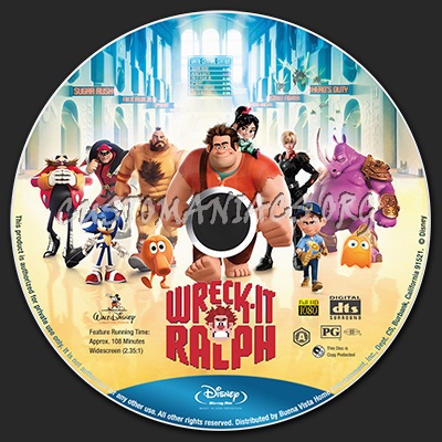 Wreck-it Ralph blu-ray label