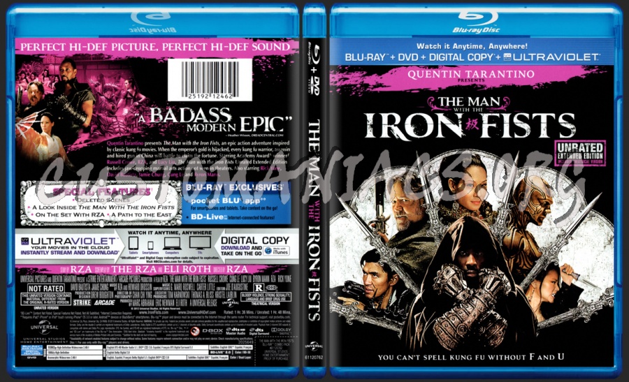 The Man With The Iron Fists blu-ray cover