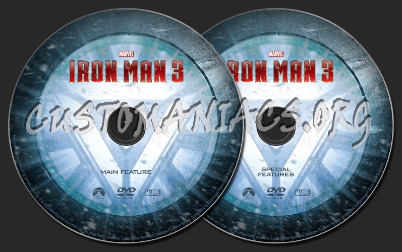 Iron Man 3 dvd label