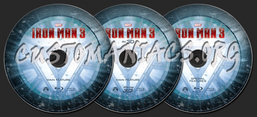 Iron Man 3 blu-ray label