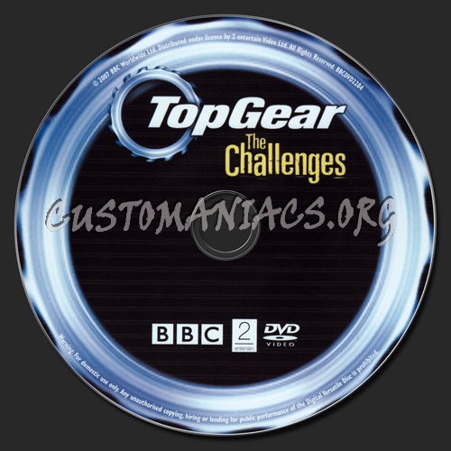 Top Gear The Challenges dvd label