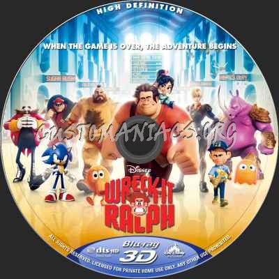 Wreck-It Ralph (2D+3D) blu-ray label