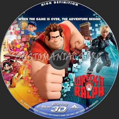 Wreck-It Ralph (2D+3D) blu-ray label