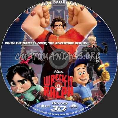 Wreck-It Ralph (2D+3D) blu-ray label