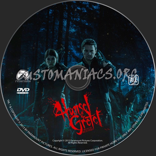 Hansel & Gretel Witch Hunters dvd label