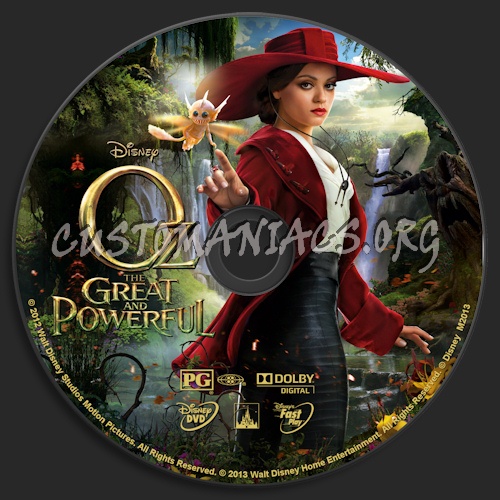 Oz The Great And Powerful dvd label