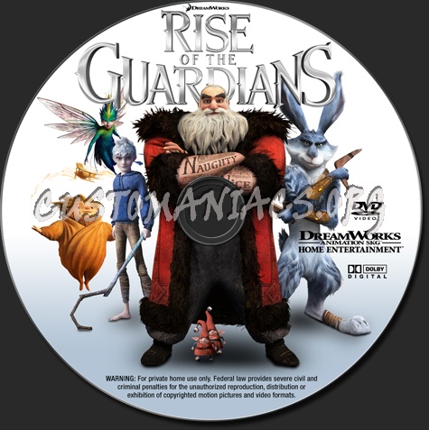 Rise Of The Guardians dvd label