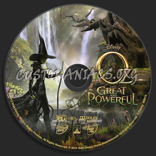 Oz The Great And Powerful dvd label