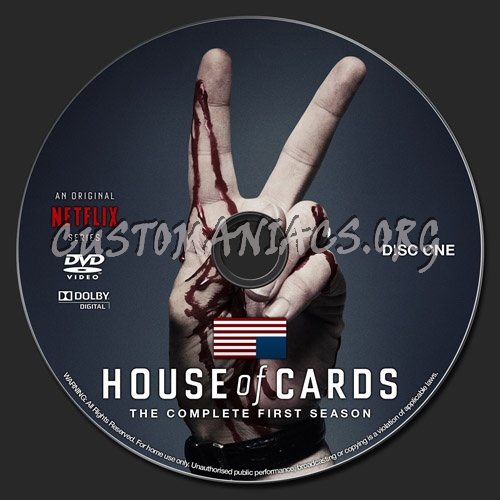 House of Cards Season 1 dvd label