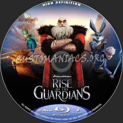 Rise Of The Guardians (2D+3D) blu-ray label