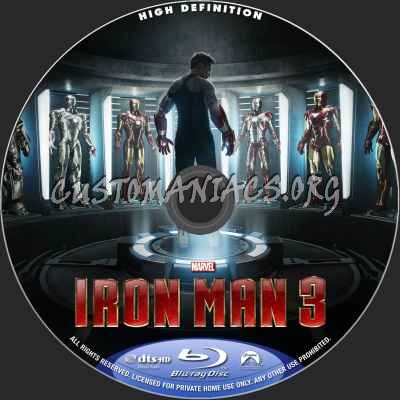 Iron Man 3 (2D+3D) blu-ray label