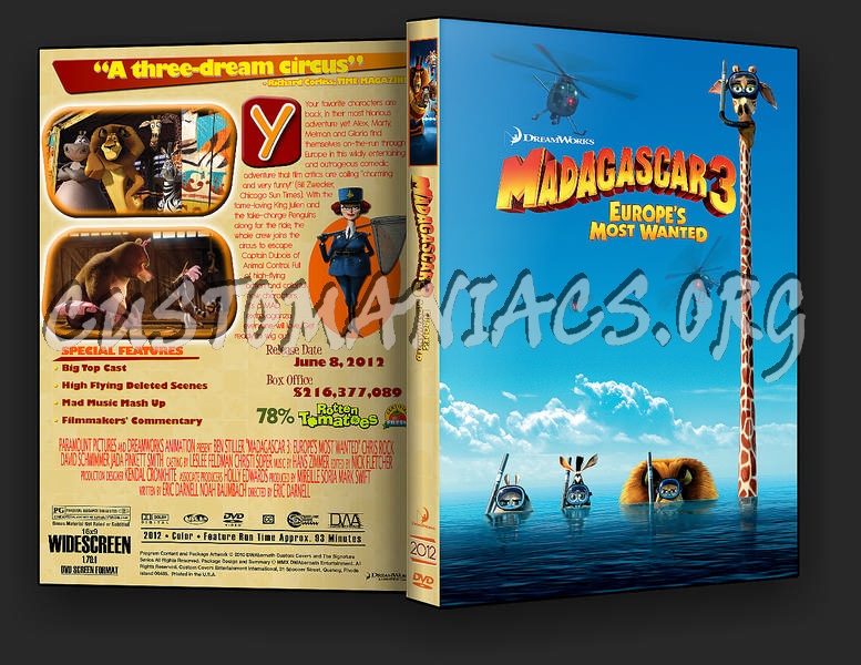 Madagascar 3: Europe's Most Wanted dvd cover