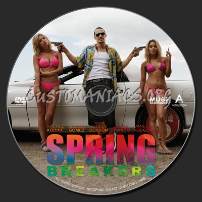 Spring Breakers (2013) dvd label