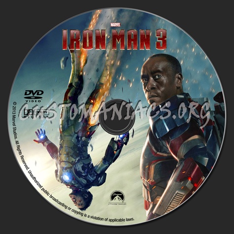 Iron Man 3 dvd label