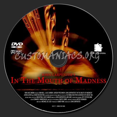 In The Mouth of Madness dvd label