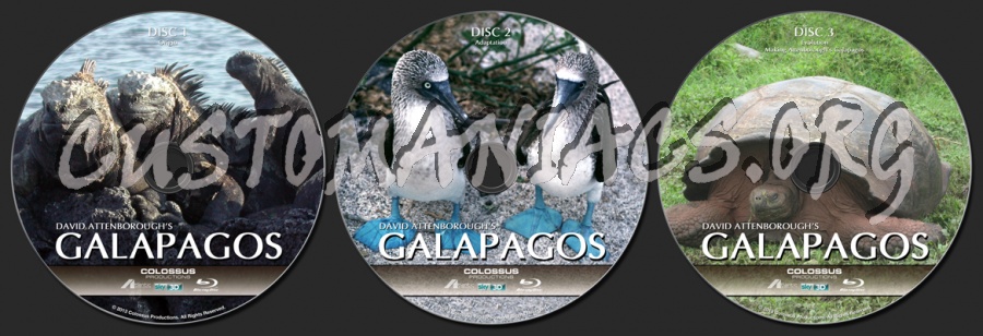 David Attenborough's Galapagos blu-ray label