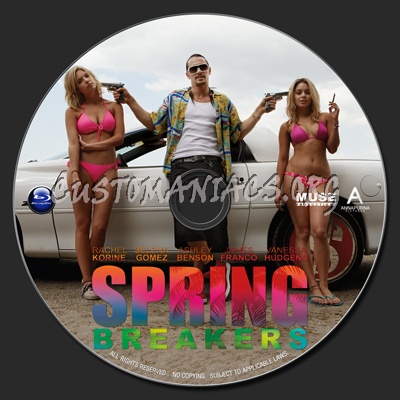 Spring Breakers (2013) blu-ray label