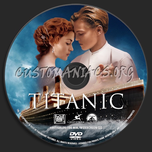 Titanic dvd label