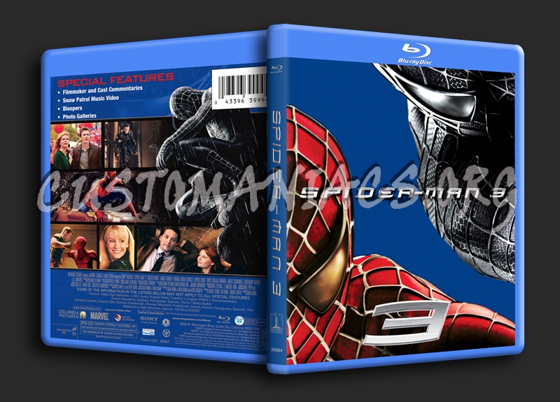 Spider-Man 3 blu-ray cover - DVD Covers & Labels by Customaniacs, id:  187967 free download highres blu-ray cover