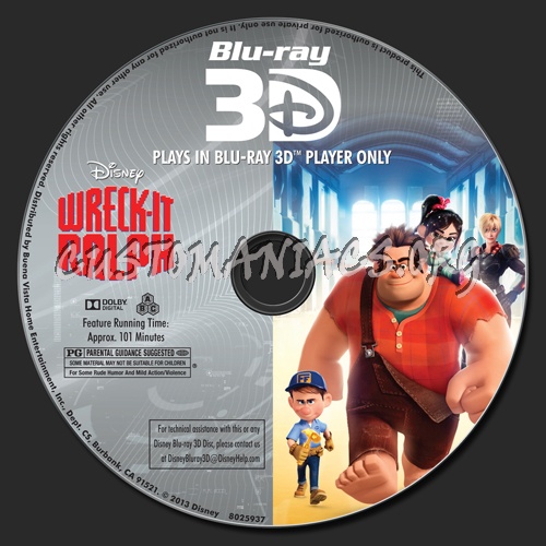 Wreck-It Ralph blu-ray label