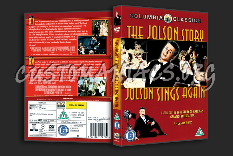 The Jolson Story & Jolson Sings Again dvd cover