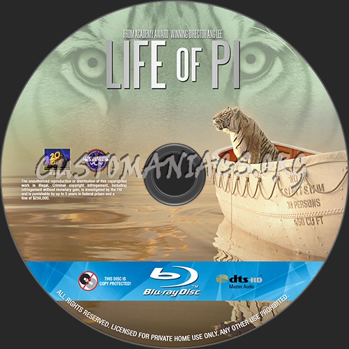 Life of Pi blu-ray label