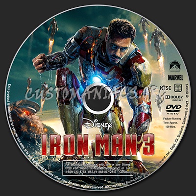 Iron Man 3 dvd label